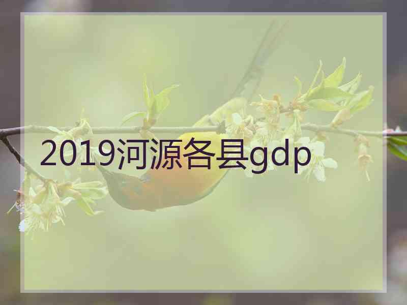 2019河源各县gdp