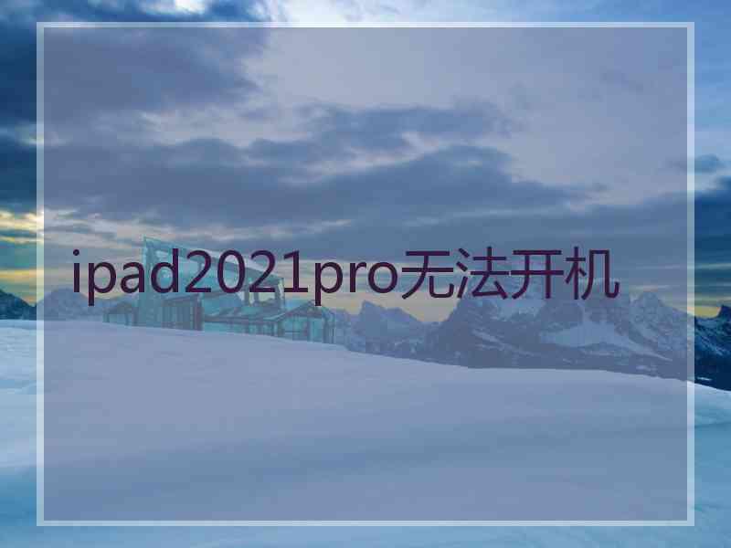 ipad2021pro无法开机