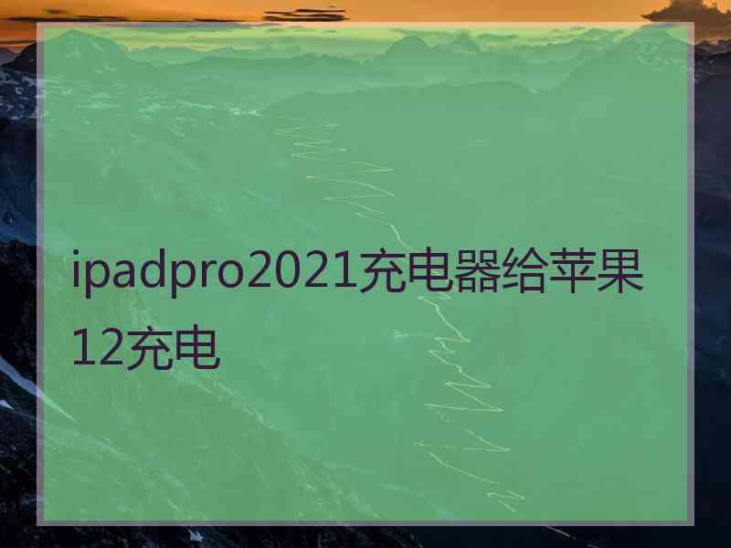 ipadpro2021充电器给苹果12充电