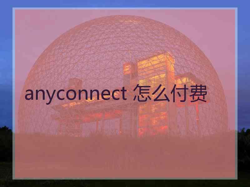 anyconnect 怎么付费