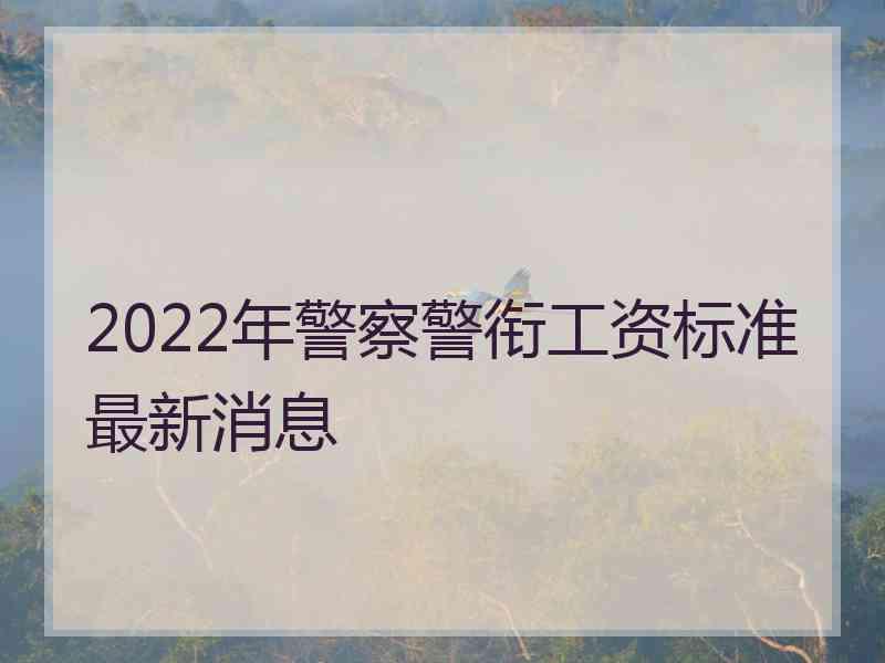 2022年警察警衔工资标准最新消息