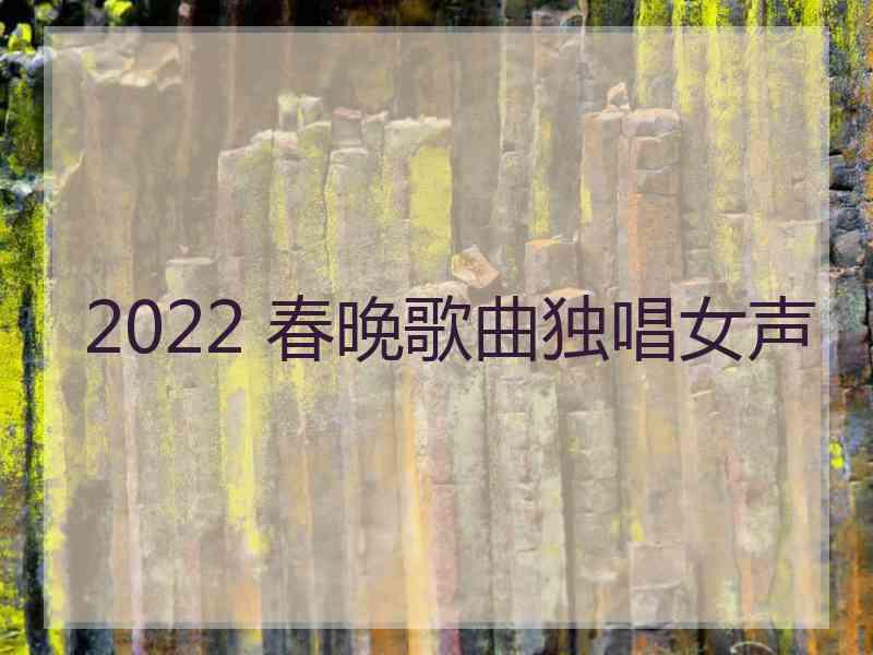 2022 春晚歌曲独唱女声