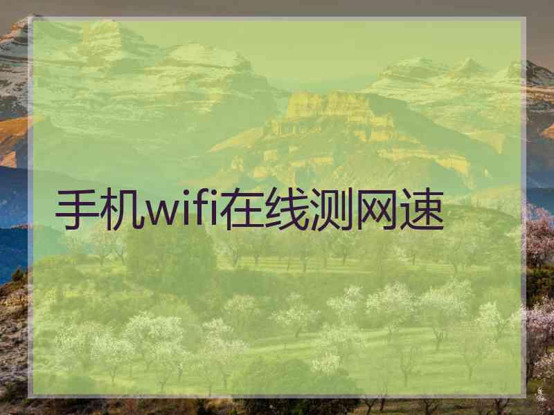 手机wifi在线测网速