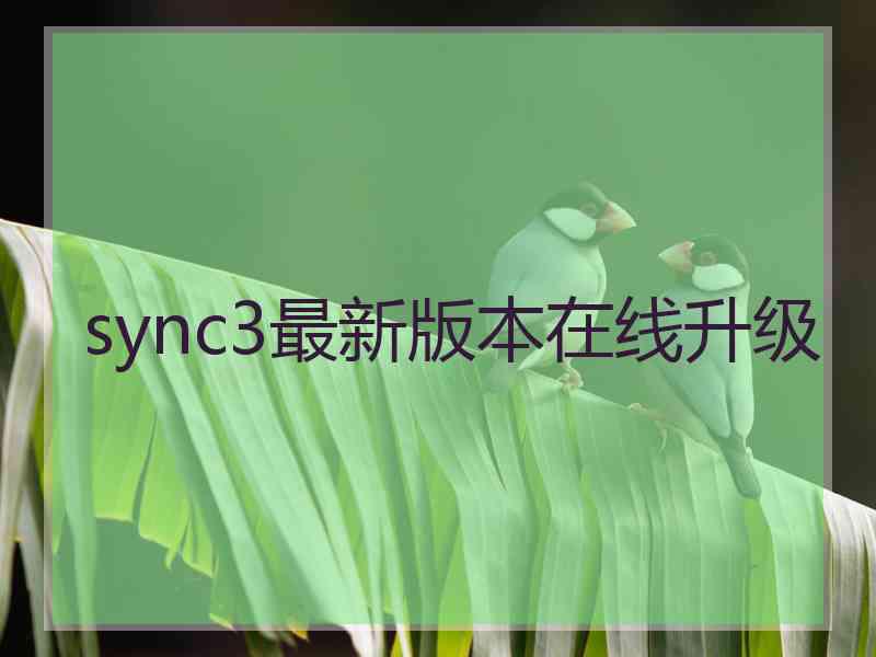 sync3最新版本在线升级