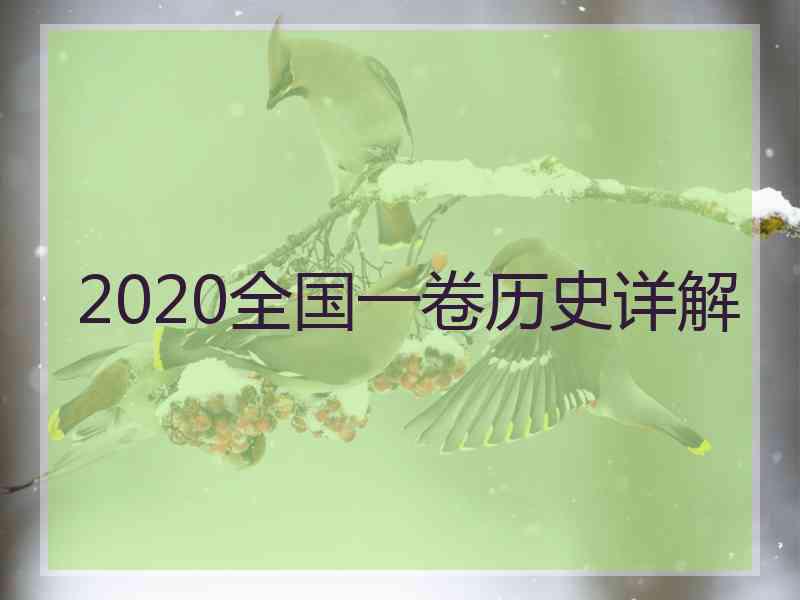 2020全国一卷历史详解