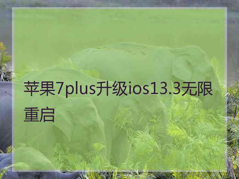 苹果7plus升级ios13.3无限重启