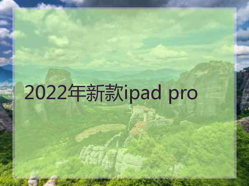 2022年新款ipad pro