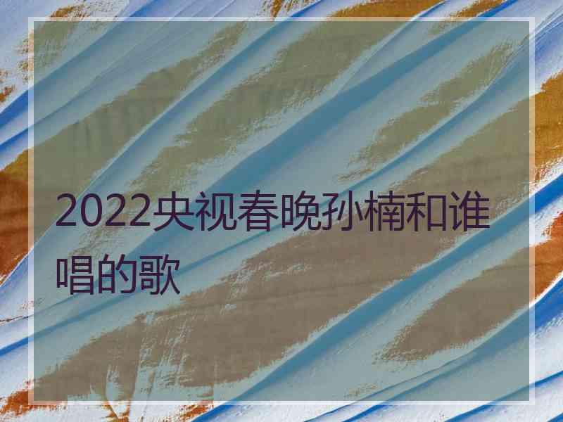 2022央视春晚孙楠和谁唱的歌