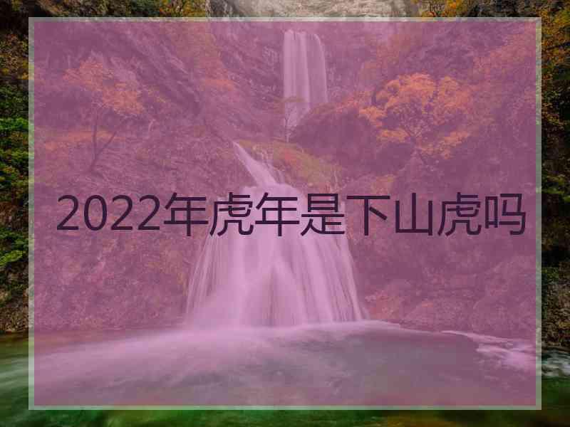 2022年虎年是下山虎吗