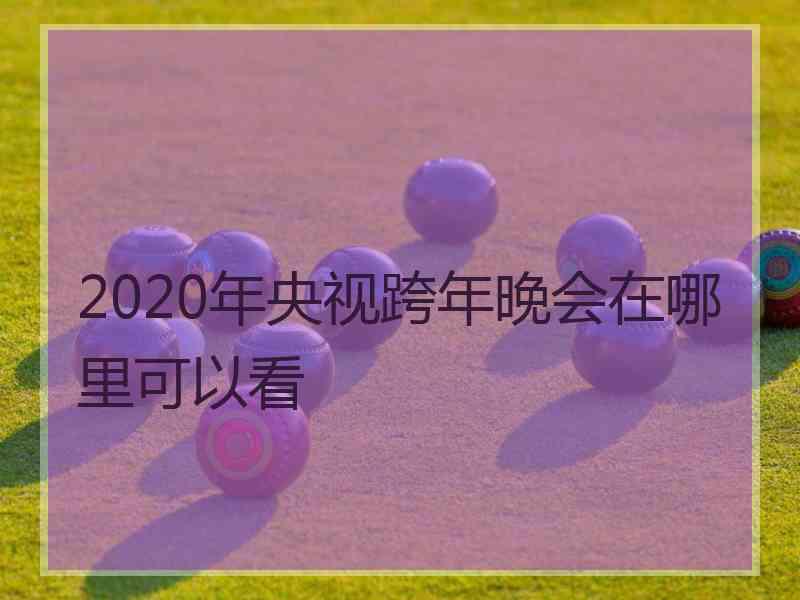 2020年央视跨年晚会在哪里可以看