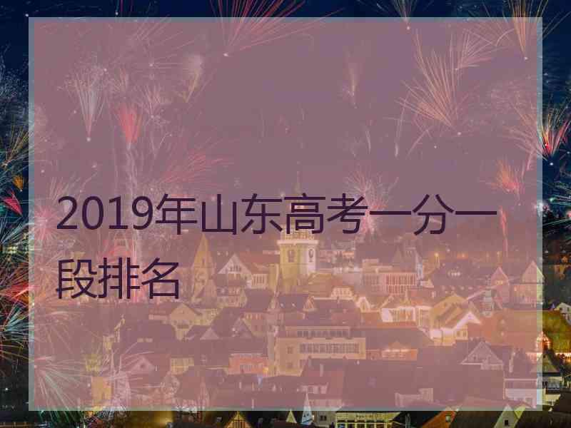 2019年山东高考一分一段排名