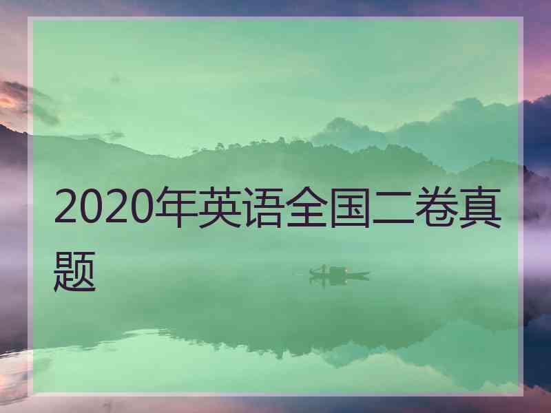 2020年英语全国二卷真题