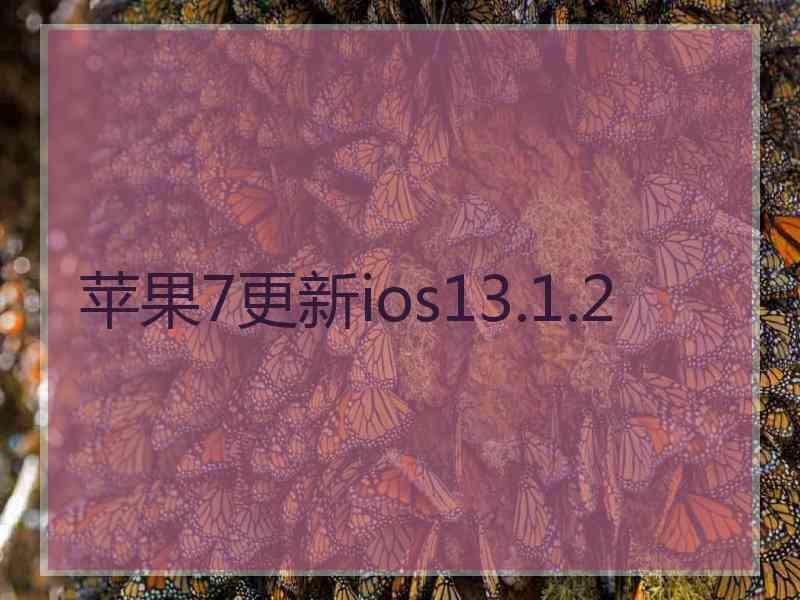 苹果7更新ios13.1.2