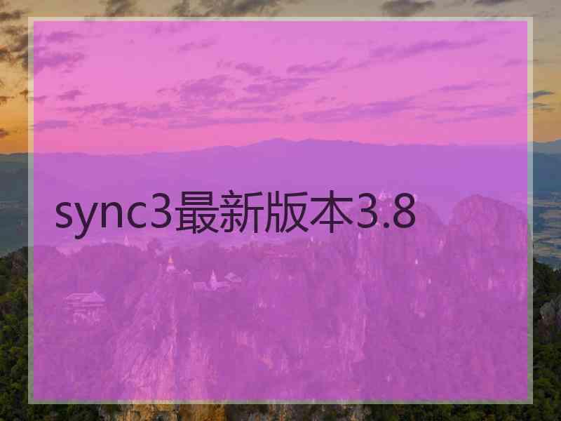 sync3最新版本3.8