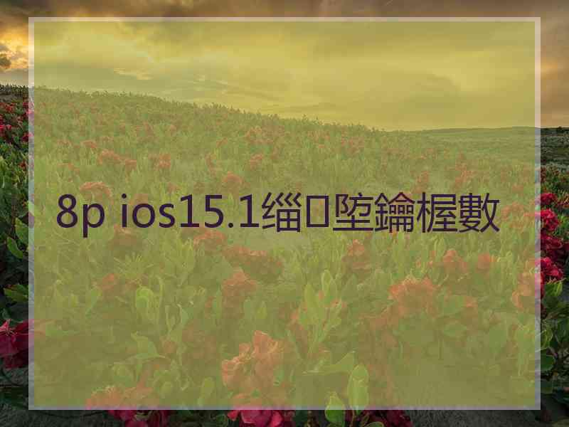 8p ios15.1缁埅鑰楃數