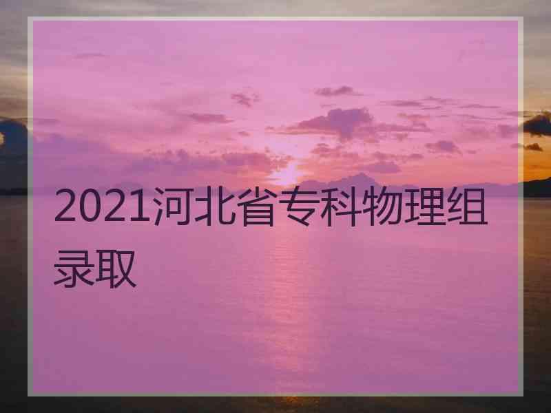 2021河北省专科物理组录取