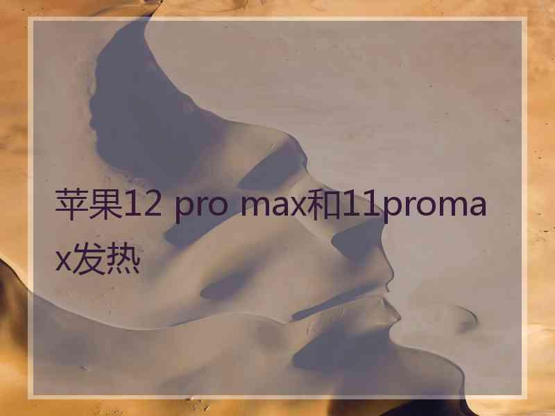 苹果12 pro max和11promax发热