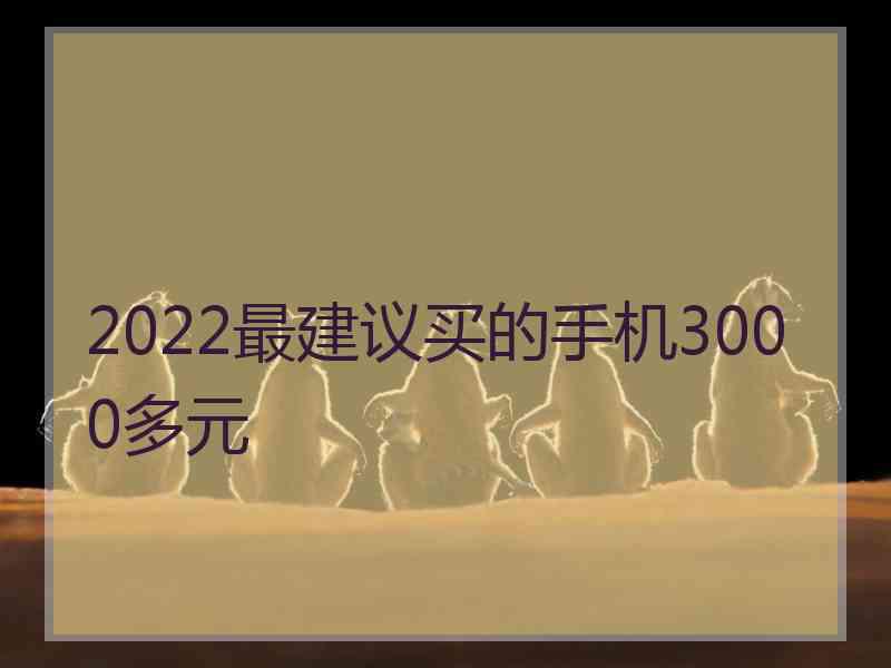 2022最建议买的手机3000多元