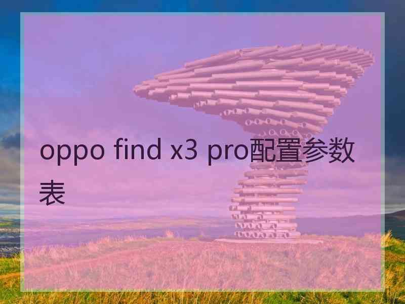 oppo find x3 pro配置参数表