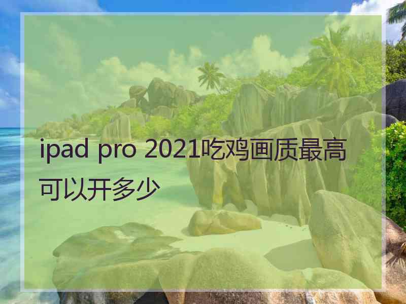 ipad pro 2021吃鸡画质最高可以开多少