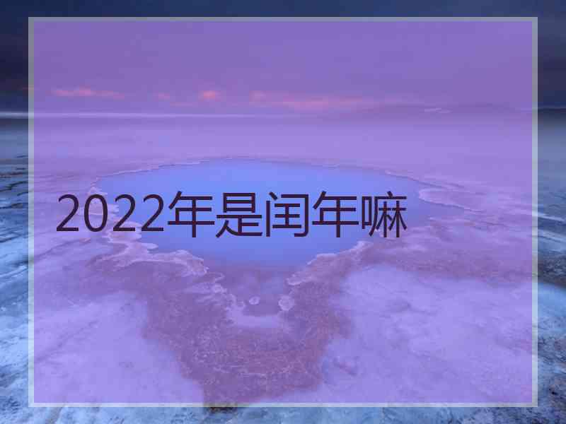 2022年是闰年嘛