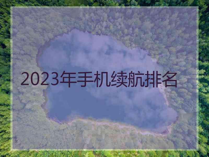 2023年手机续航排名