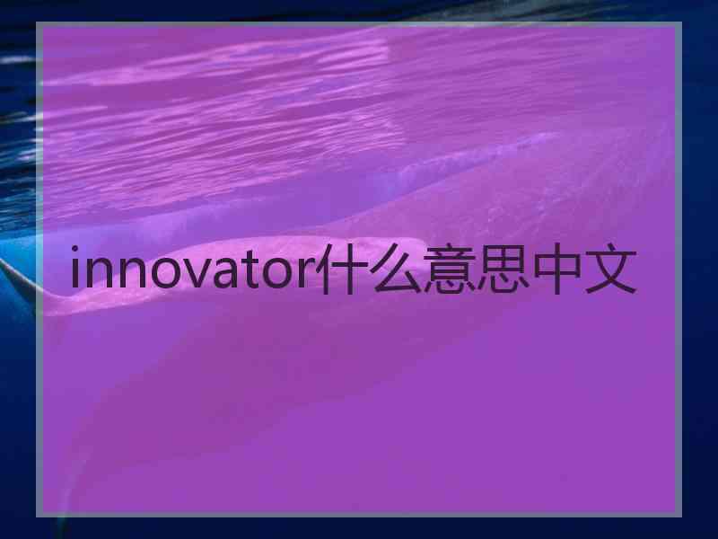 innovator什么意思中文