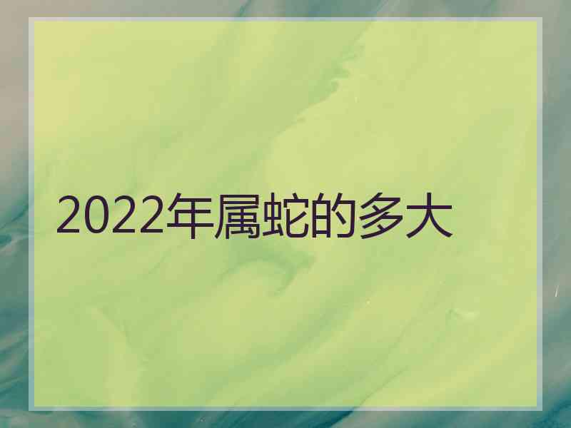 2022年属蛇的多大