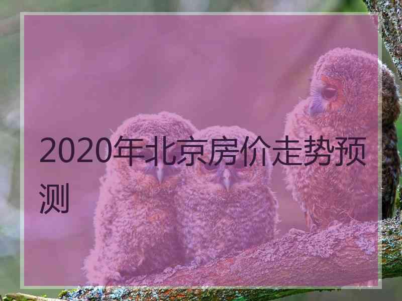 2020年北京房价走势预测