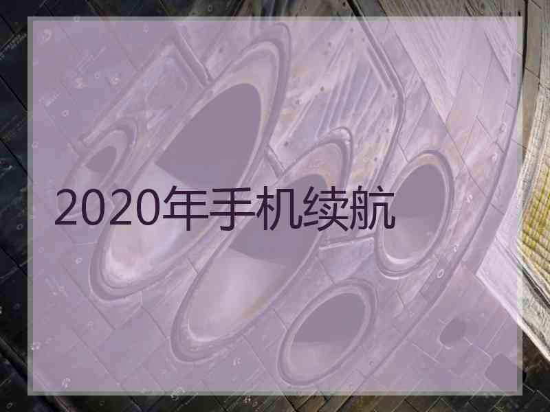 2020年手机续航