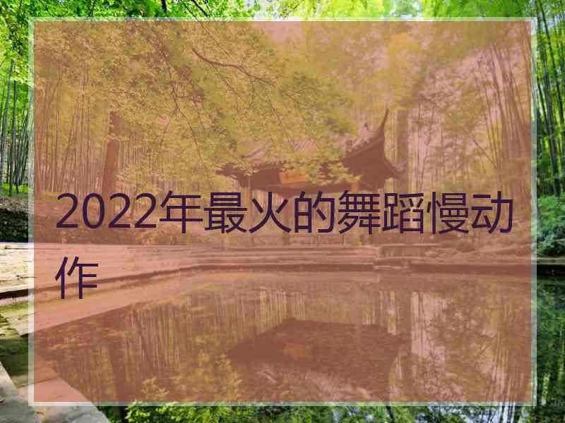 2022年最火的舞蹈慢动作