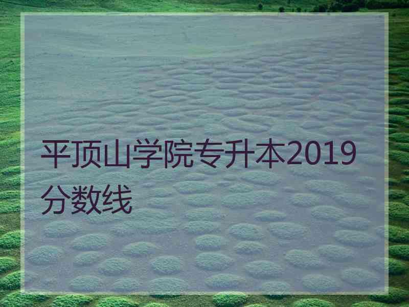 平顶山学院专升本2019分数线