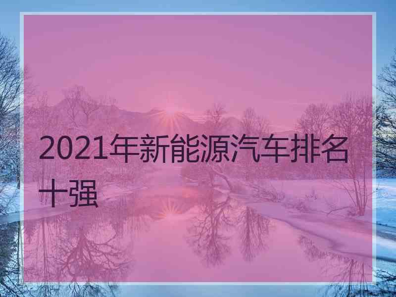 2021年新能源汽车排名十强