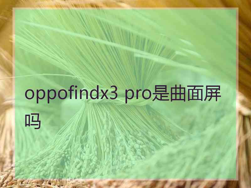 oppofindx3 pro是曲面屏吗