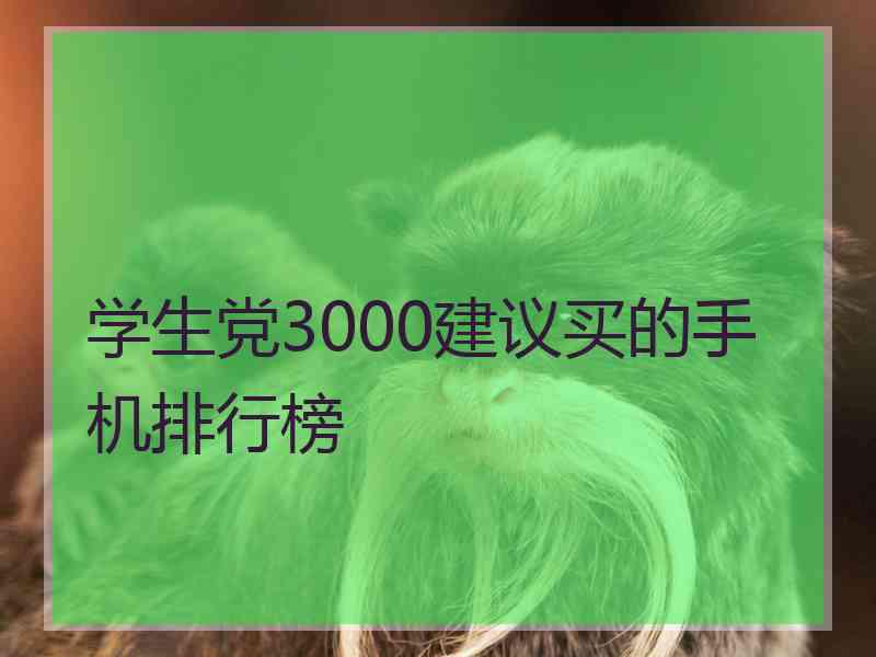 学生党3000建议买的手机排行榜