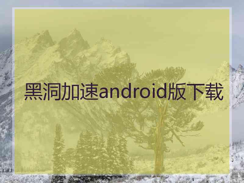 黑洞加速android版下载