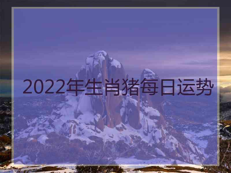 2022年生肖猪每日运势