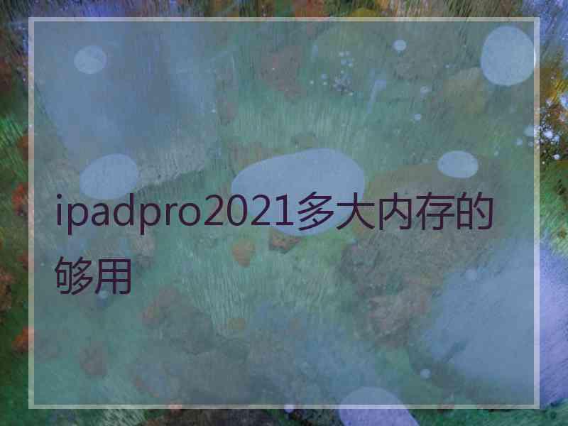 ipadpro2021多大内存的够用