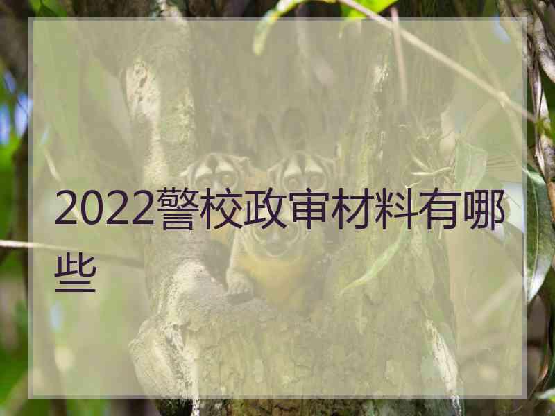 2022警校政审材料有哪些