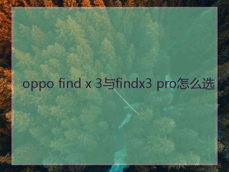 oppo find x 3与findx3 pro怎么选