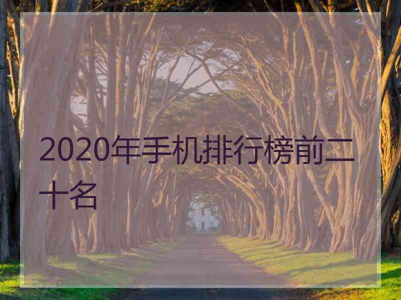 2020年手机排行榜前二十名