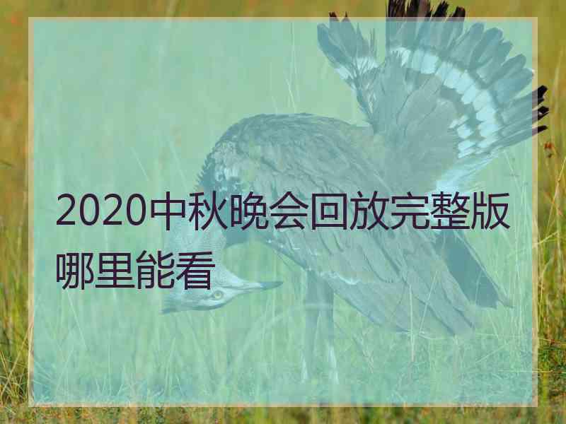 2020中秋晚会回放完整版哪里能看