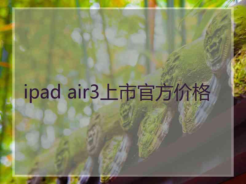 ipad air3上市官方价格