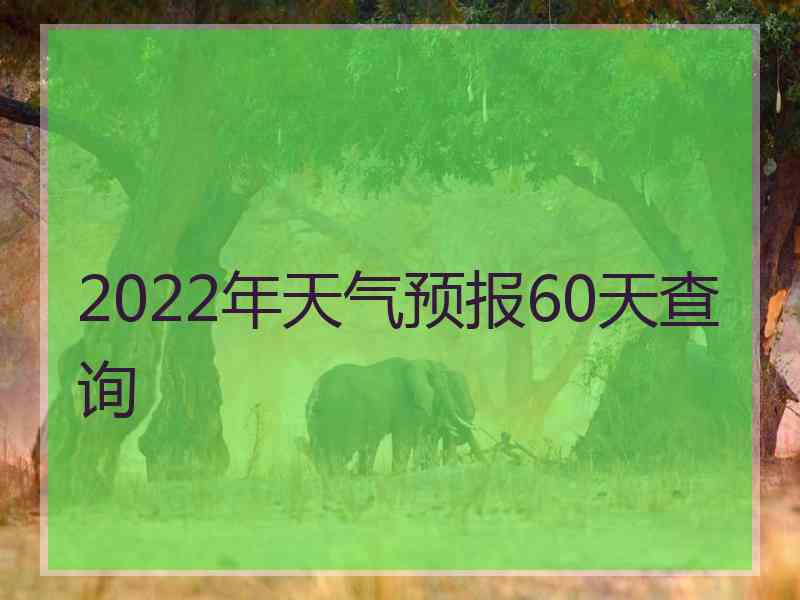 2022年天气预报60天查询