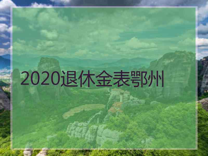 2020退休金表鄂州