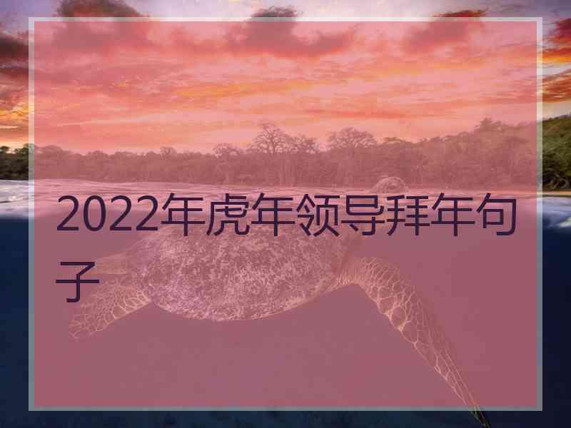 2022年虎年领导拜年句子