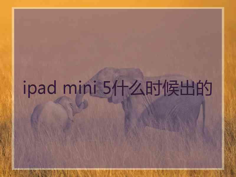 ipad mini 5什么时候出的