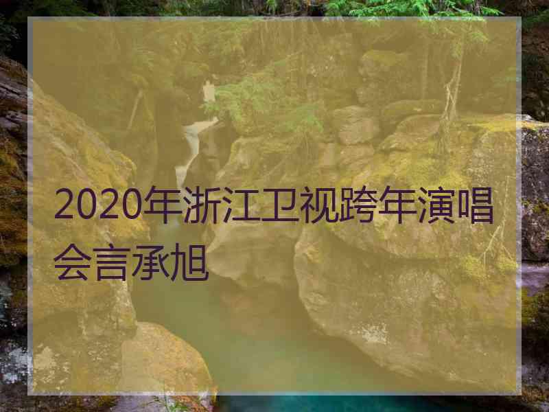 2020年浙江卫视跨年演唱会言承旭