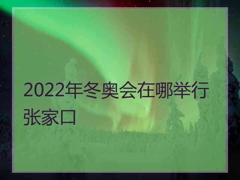 2022年冬奥会在哪举行张家口