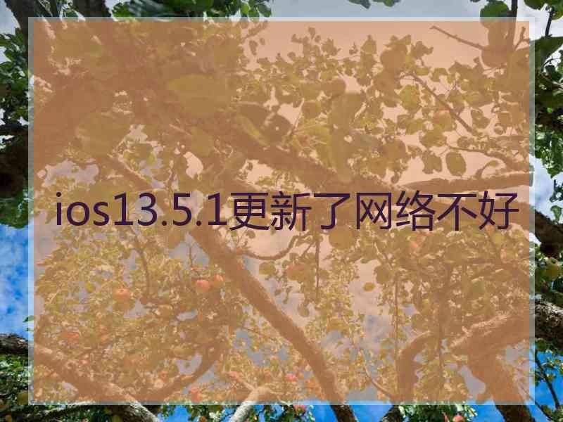 ios13.5.1更新了网络不好